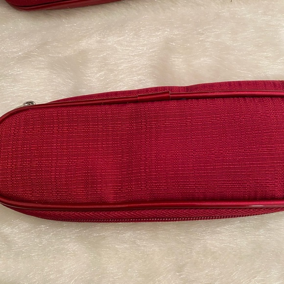 Red Bucket Tote with Matching Case for Lip Liners and Eyeliners - Picture 5 of 9